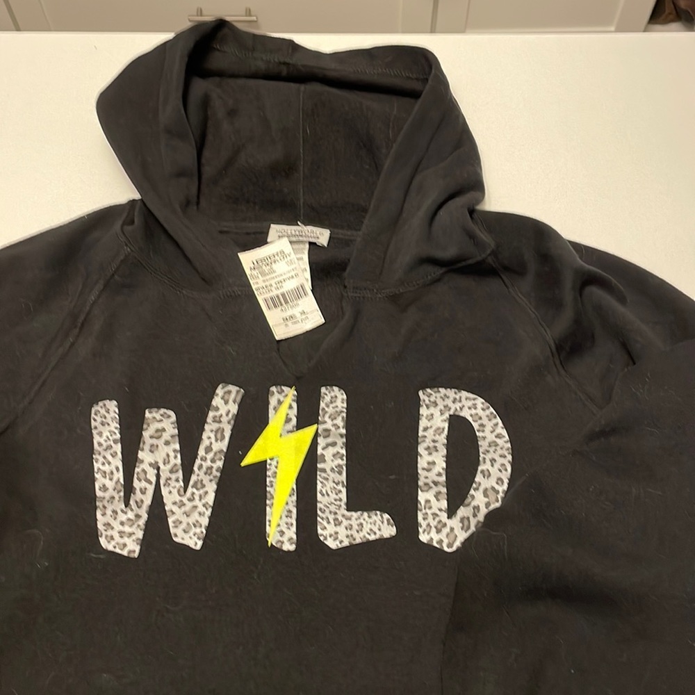 Black cropped hoodie. New with tags
